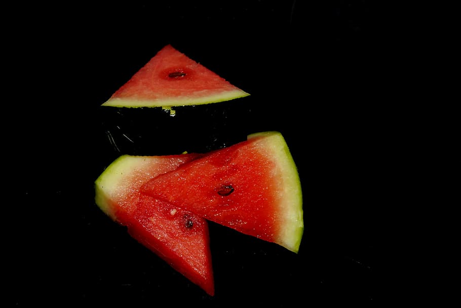 melon, watermelon, red, green, nature, fruit, food, studio shot, food and drink, healthy eating