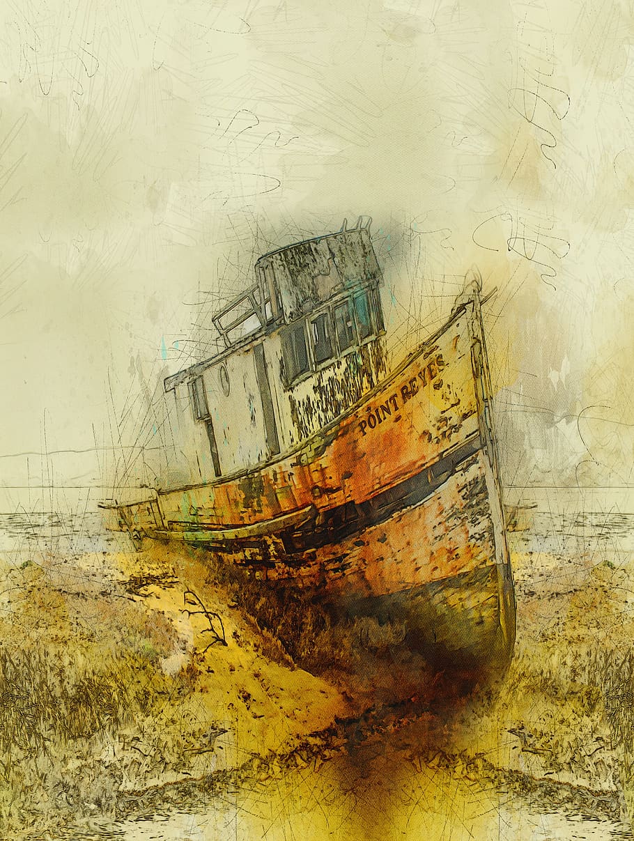 barco, viejo, pescador, mar, océano, sin personas, riqueza, arquitectura, agua, antiguo