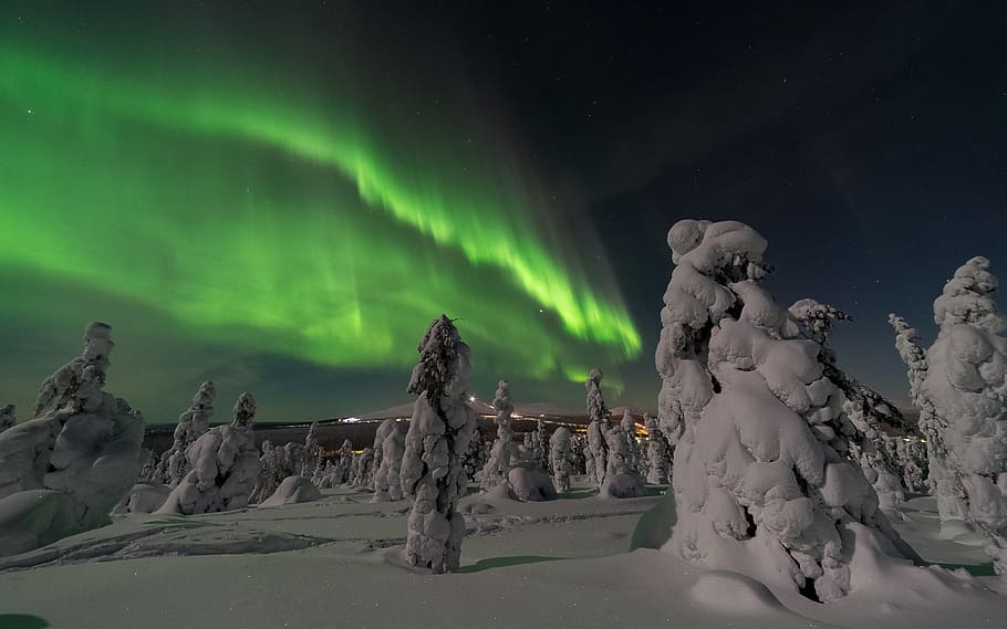 aurora borealis, denmark, aurora borealis, northern europe, aurora, color, snow, landscape, finland, europe, north