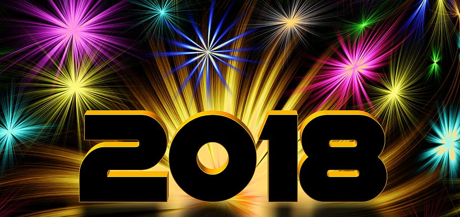 2018 digital wallpaper, new year's day, year, new year's eve, turn of the year, sylvester, number, annual financial statements, course, new beginning