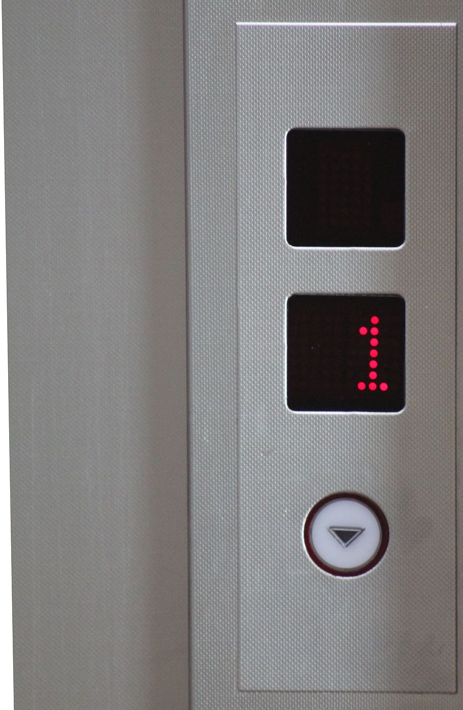 ascensor, uno, abajo, hotel, piso, panel, elevación, número, tecnología, elevador