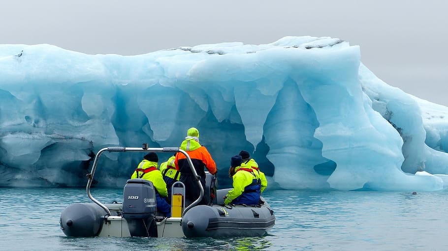 水, 氷, 氷山, 冒険, 自然, アイスランド, 雪, 冷たい温度, 反射服, 冬
