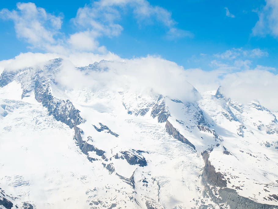 valais, switzerland, mountains, monte rosa, snow, gornergrat, border glacier, zermatt, alpine, icy