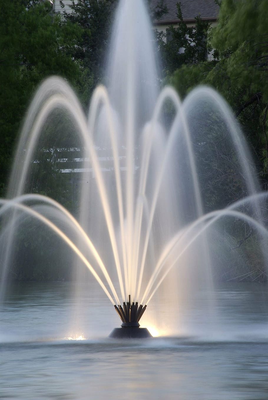time-lapse photograph, water fountain, water, technology, pond, fountain, flow, source, attraction, motion