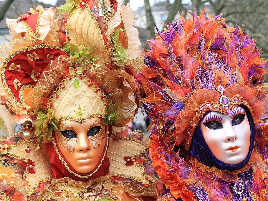 карнавал, маски, венецианский, маскировка, Анси, венецианские костюмы, костюм, фестиваль, руководитель, город