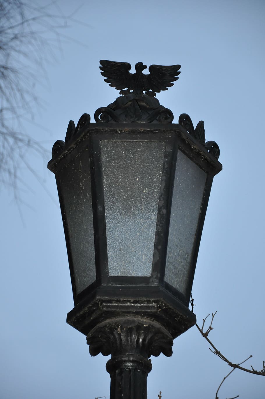 lantern, evening, melancholia, park, sky, lighting equipment, low angle view, street light, nature, clear sky