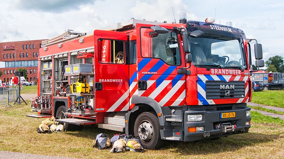 fire department, car, fire, vehicle, red, beacon, accidents and disasters, mode of transportation, land vehicle, truck
