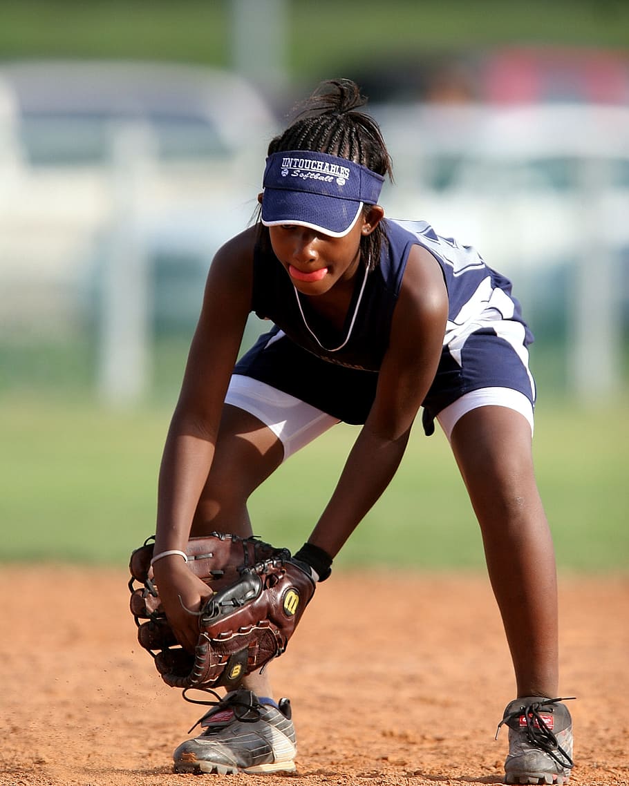 Softball, Fielder, Fielding, Female, glove, ball, sport, catch, player, mitt