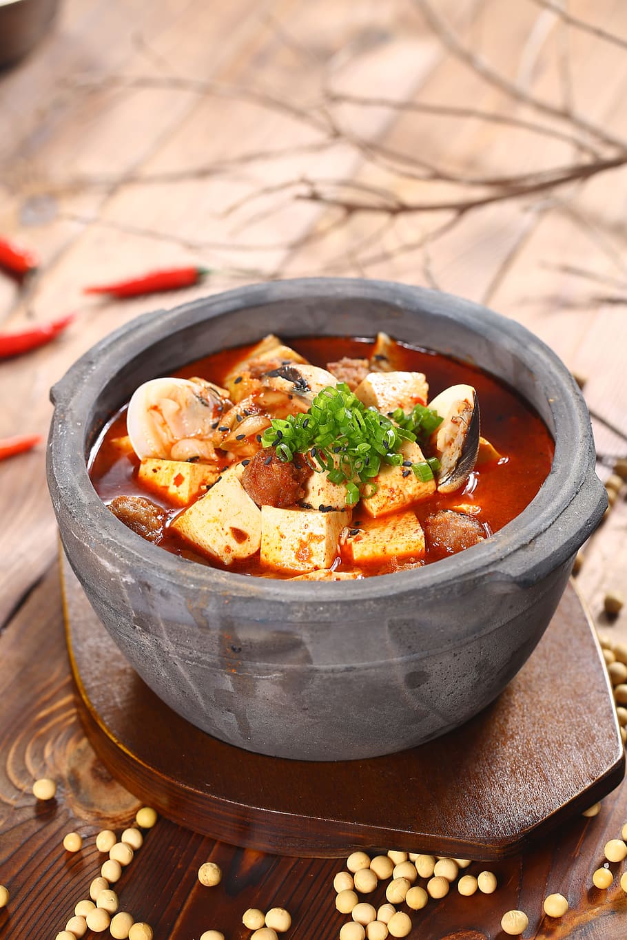 tofu, hot, casserole, food and drink, food, bowl, ready-to-eat, healthy eating, vegetable, table