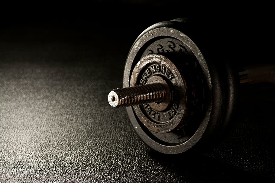 black barbell, fitness, weight, dumbbell, fitness studio, fitness center, weight lifting, strength training, fit, gym