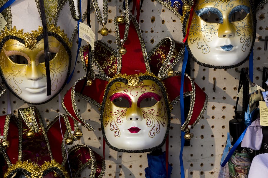 イタリア, マスク, ベニス, ベネチアンマスク, 頭飾り, ベネチア, マスク-変装, アートとクラフト, 変装, 表現