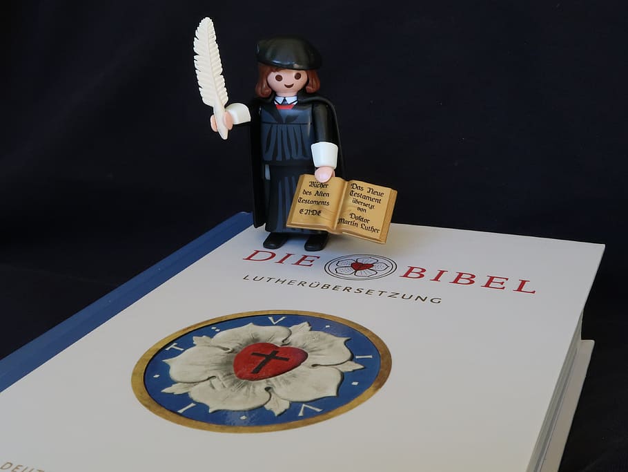 diebibel book, martin luther, bible, faith, protestant, reformation, playmobil, luther year, luther, translation