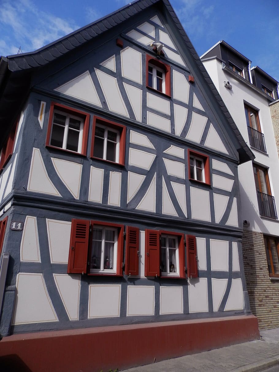 house, former, studs, old house, normandy, france, timbered houses, daub, building exterior, architecture