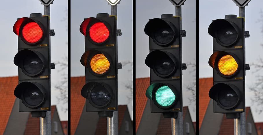 closeup, traffic lights collage, Traffic Light, Signal, Street, traffic, road, sign, safety, stoplight