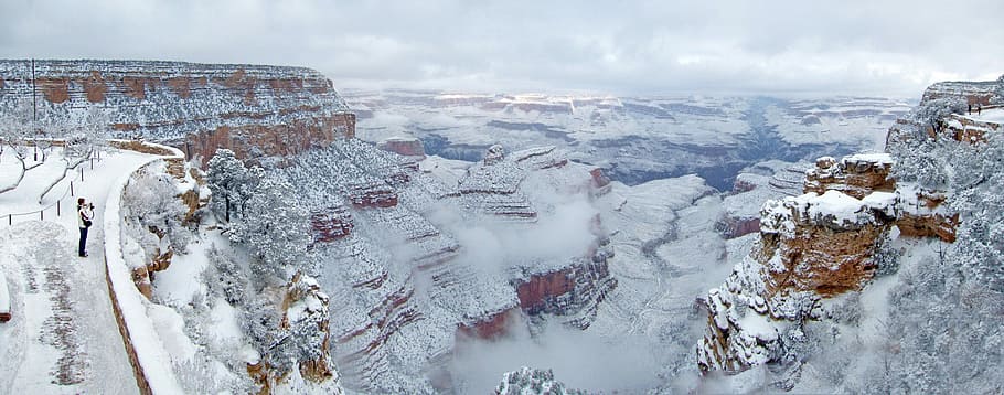 grand, canyon, national, park, Winter, Snow, Grand Canyon National Park, Arizona, photos, landscape