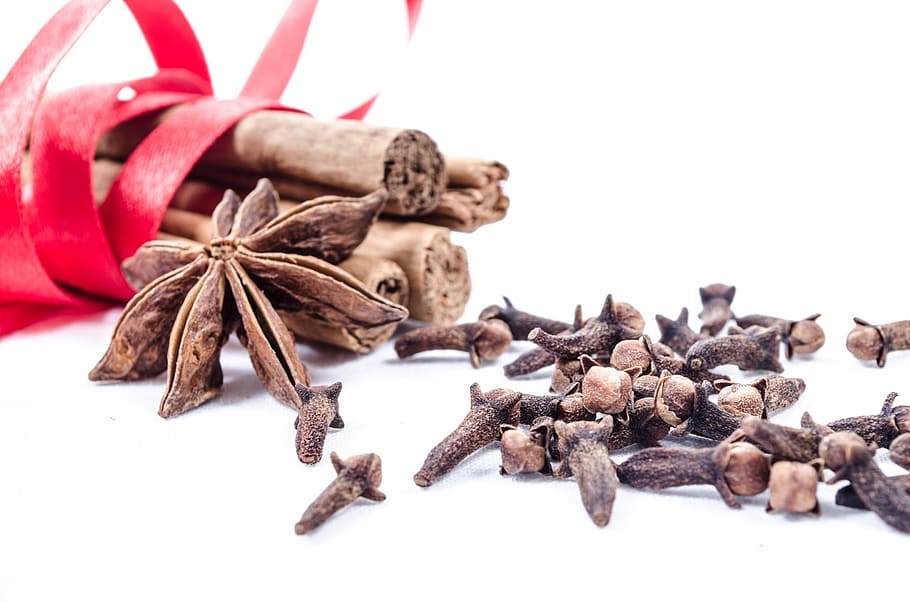 star anis, cinnamon, clove, background, aniseed, stick, decoration, badian, natural, spice