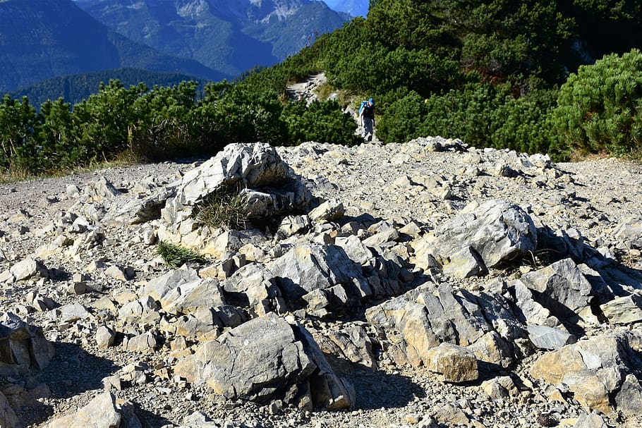 mountain, stones, scree, hiking, mountains, scenic, nature, mountaineering, landscape, rock