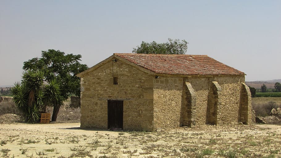 Chipre, Ayios Sozomenos, pueblo, abandonado, desierto, viejo, arquitectura, iglesia, estructura construida, exterior del edificio