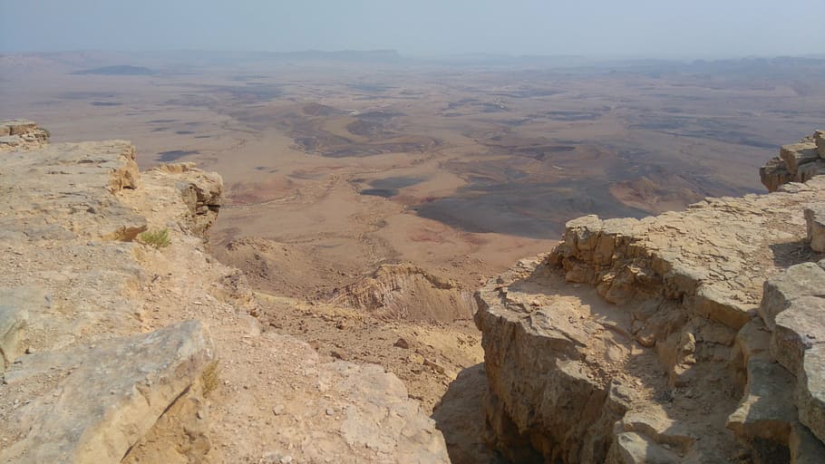 desert, israel, ramon crater, mitzpe ramon, rock, negev, wide, tranquil scene, tranquility, scenics - nature