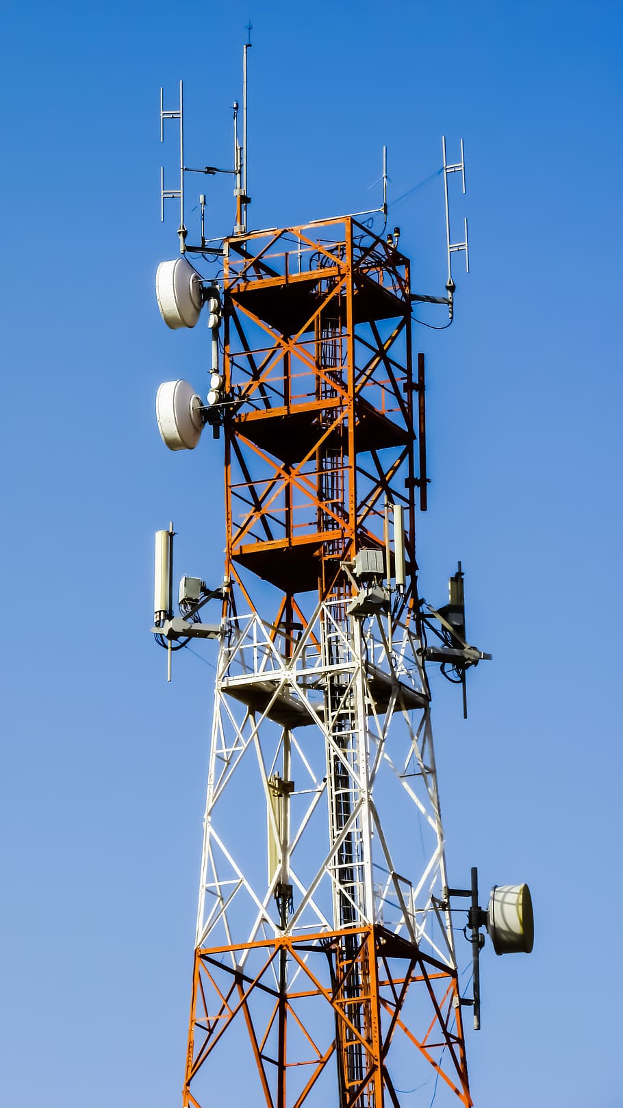 komunikasi, menara, teknologi, satelit, telepon, nirkabel, antena, penerima, langit, Menara komunikasi