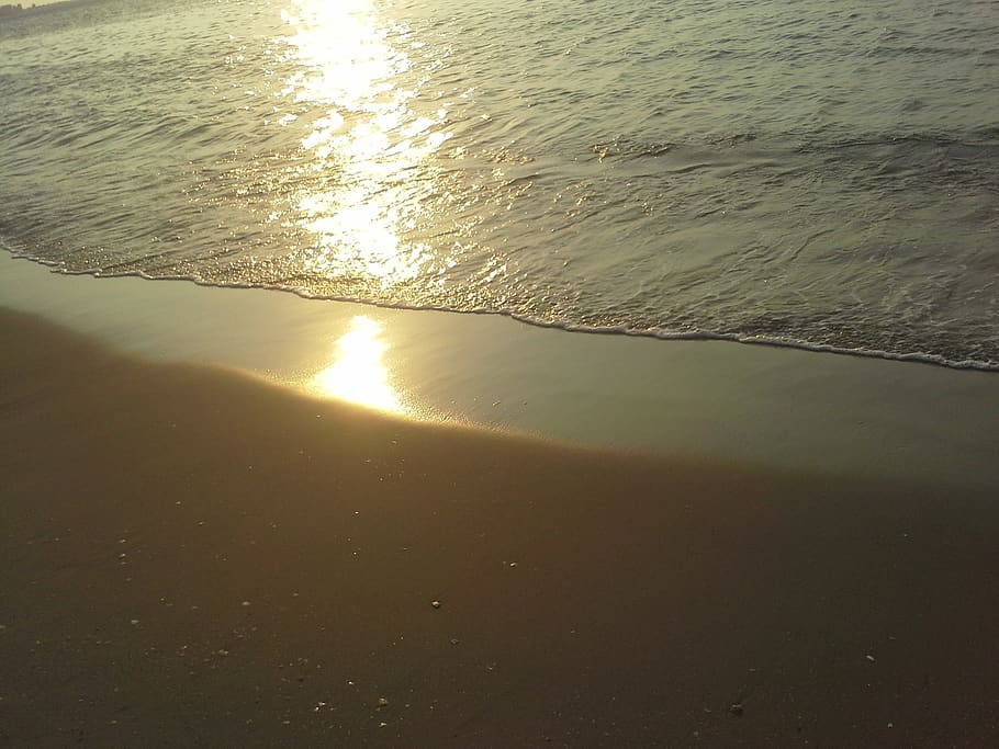 playa, orilla, olas, puesta de sol, paseo colón, paisaje, mar, sol, agua, luz solar