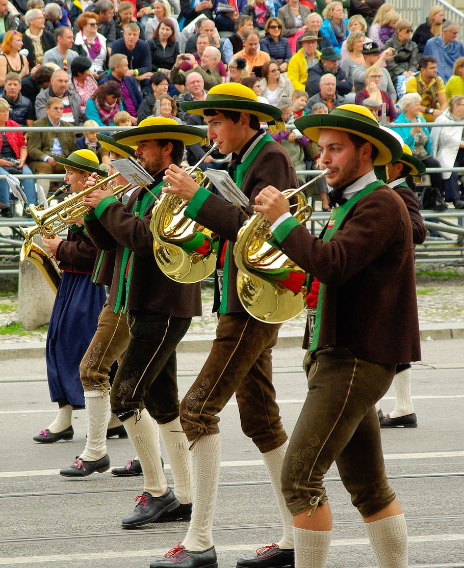 oktoberfest, parade, munich, tradition, germany, german, musical instrument, music, arts culture and entertainment, performance