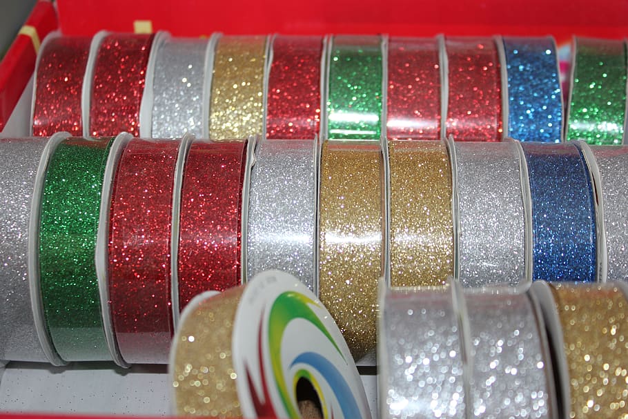 Tapes, Flakes, Decorations, gleaming, gift, christmas, festivals, feast, tape, industry