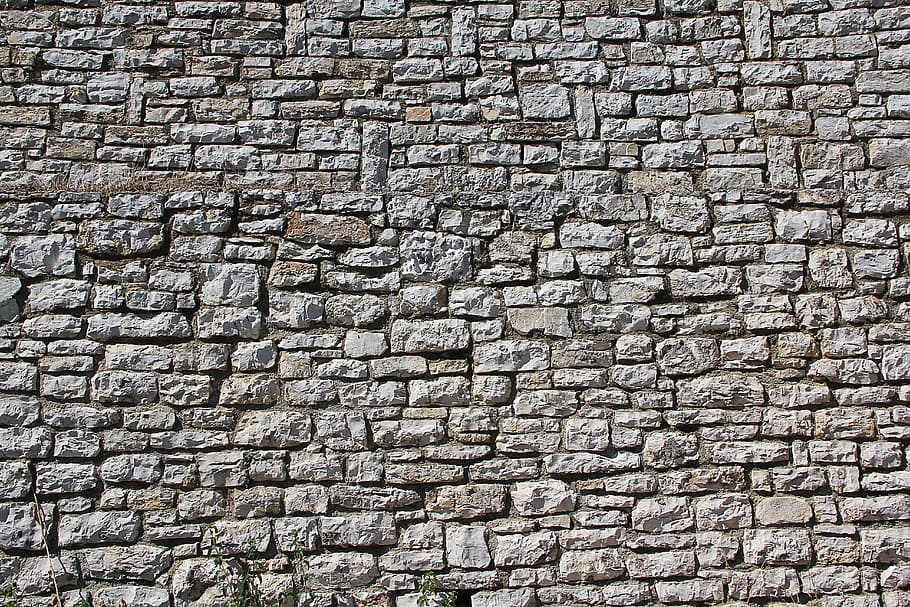 ladrillos de hormigón gris, gris, hormigón, ladrillos, pared, mampostería, piedras, fondo, textura, muro de piedra