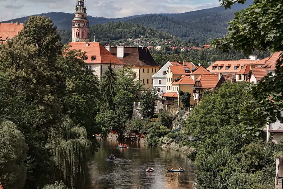 český krumlov, czech republic, city, unesco, country, view, architecture, built structure, building exterior, water