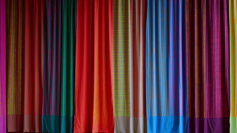 space, curtains, stage, theater, colorful, fabric, stripes, stage design, decorative, staging