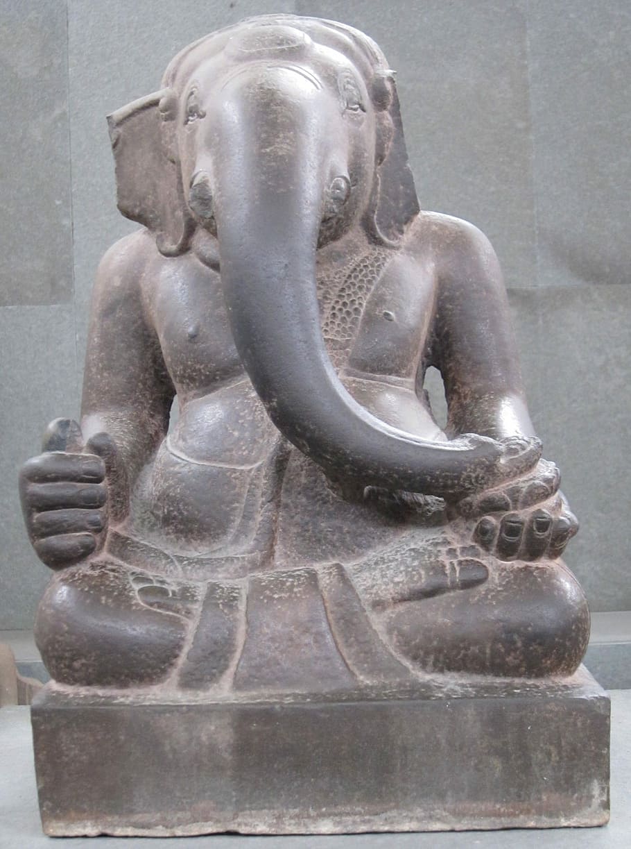 Ganesha, Sandstone, Sculpture, Museum, cham, asia, statue, culture, hinduism, religion