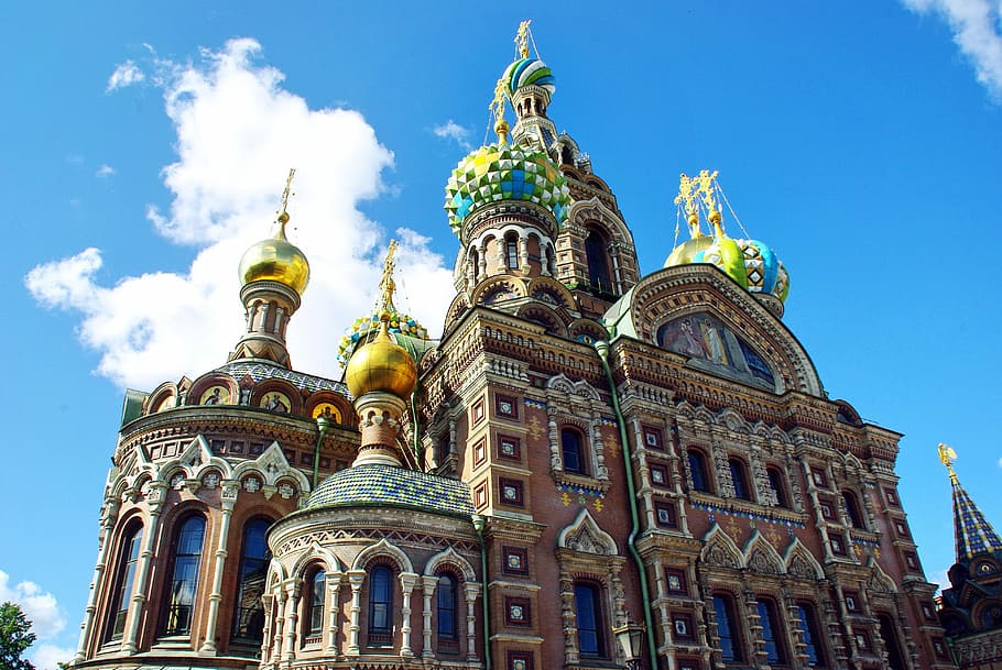 茶色のモスク, ロシア, サンクトペテルブルク, 教会, 血の上の救世主, 球根, 建築, 大聖堂, 有名な場所, ドーム