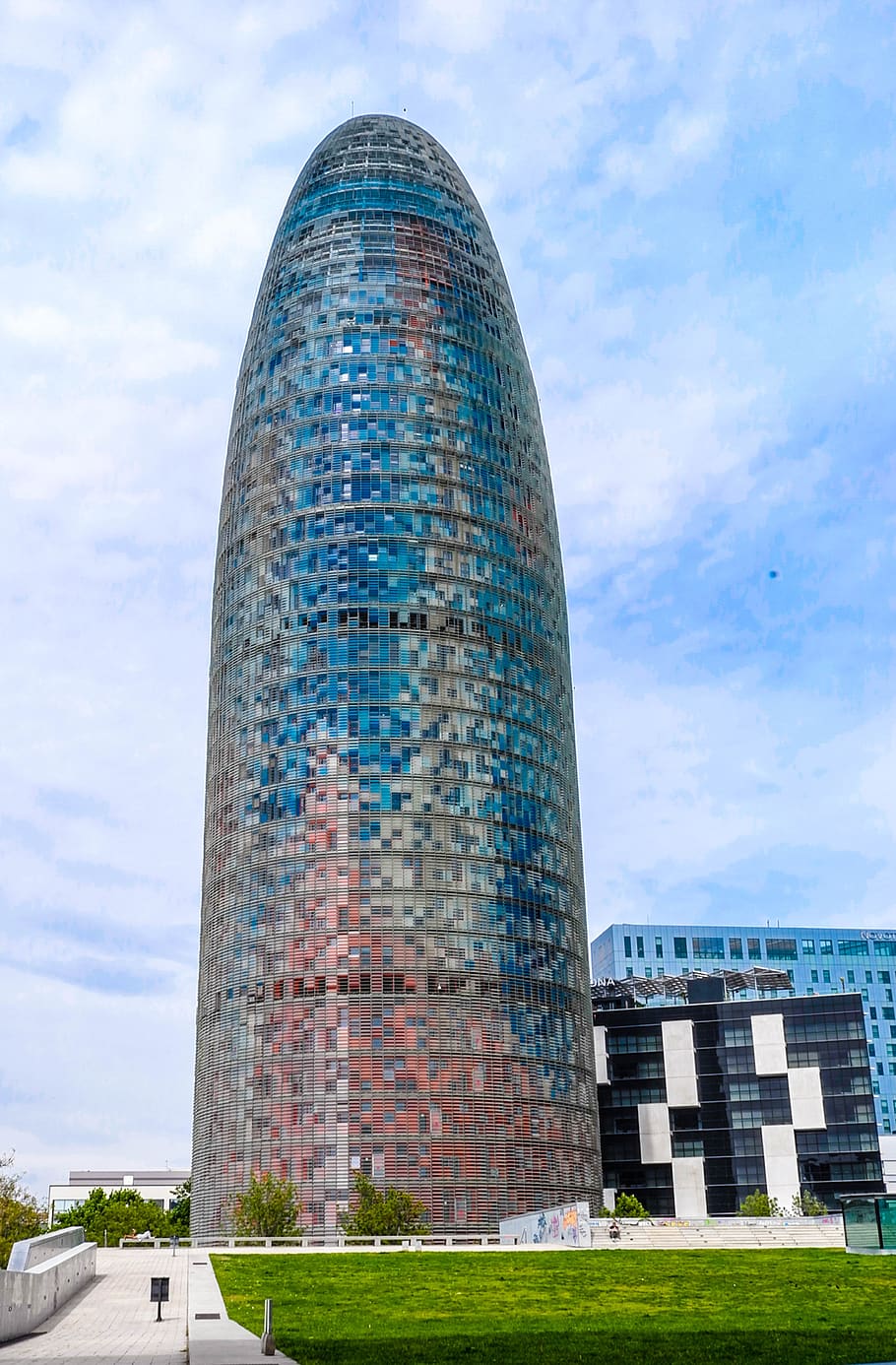 barcelona, torre glòries, tower, spain, catalonia, architecture, building, city, landmark, urban