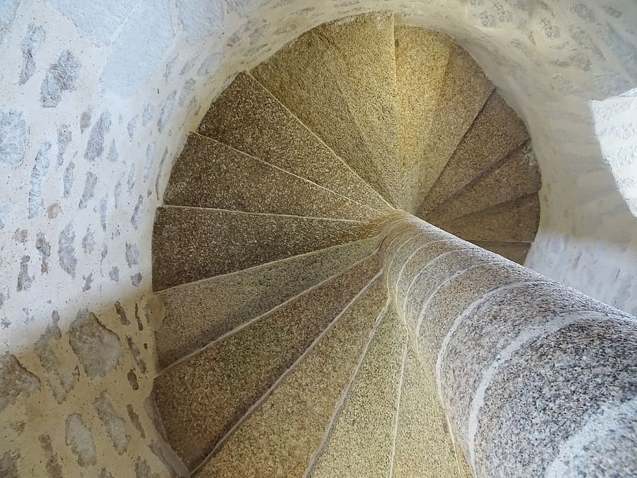 staircase, pierre, market, medieval, castle, tower, round, france, heritage, monument
