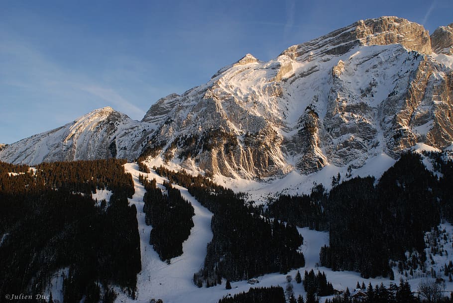 nieve, montaña, naturaleza, paisaje, panorámica, la barba, alta saboya, temperatura fría, invierno, paisajes: naturaleza