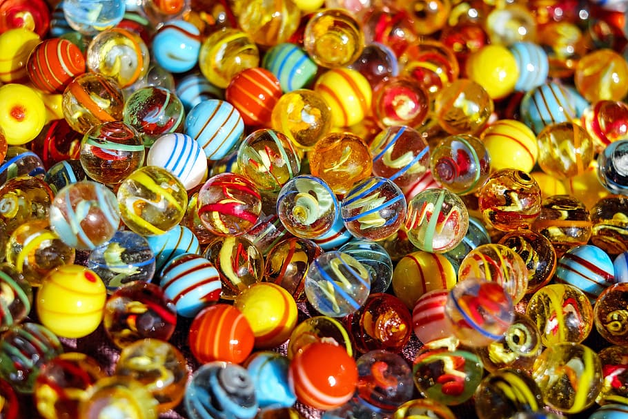 closeup, marble ball lot, marbles, glass marbles, balls, colorful, children toys, large group of objects, multi colored, abundance