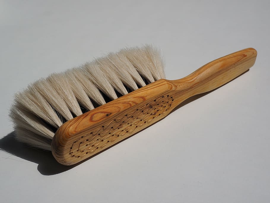 brush, goat hair brush, goat hair, clean, wipe, feather duster, paintbrush, equipment, wood - Material, single Object