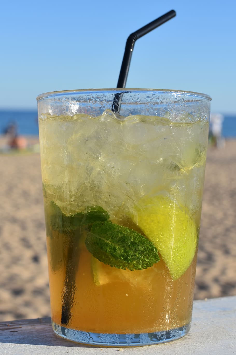 mojito, beach, drink, alcohol, drinking, straw, relaxation, cocktail, lime, currency