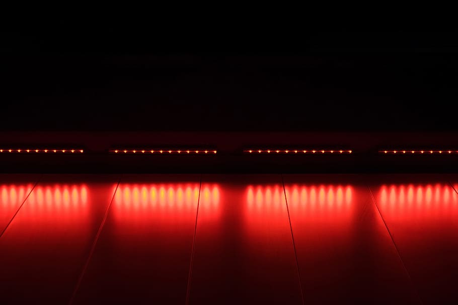 luces abstractas rojas, resumen, luces, varios, noche, puente - Estructura artificial, iluminada, música, reflejo, foco
