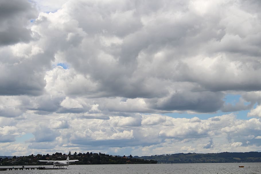 Lake Rotorua, Clouds, rotorua, cloudiness, sky, blue, atmosphere, storm clouds, white, summer day