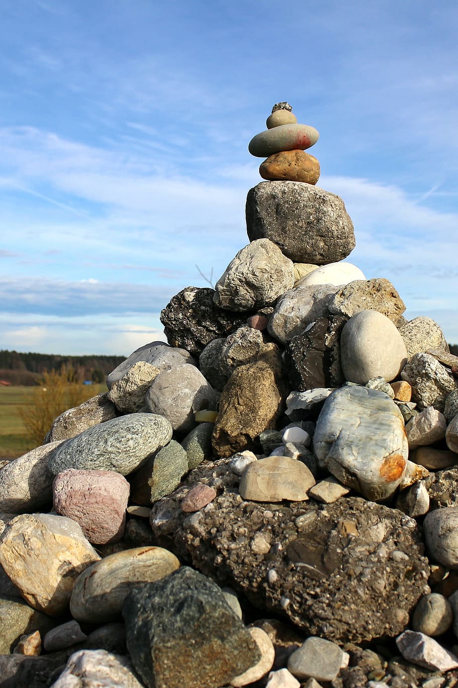 balance, stones, stone hill, hill, scree, boulder hill, towers, tower, steinmann, signpost