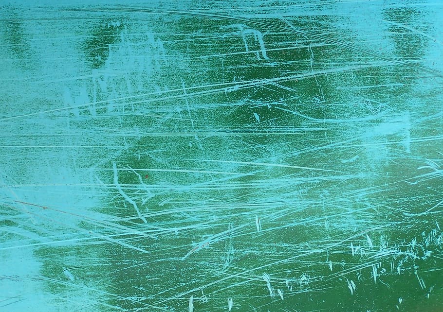 permukaan hijau, Gores, Tekstur, Latar Belakang, Tertekan, grunge, kumuh, abstrak, pola, biru