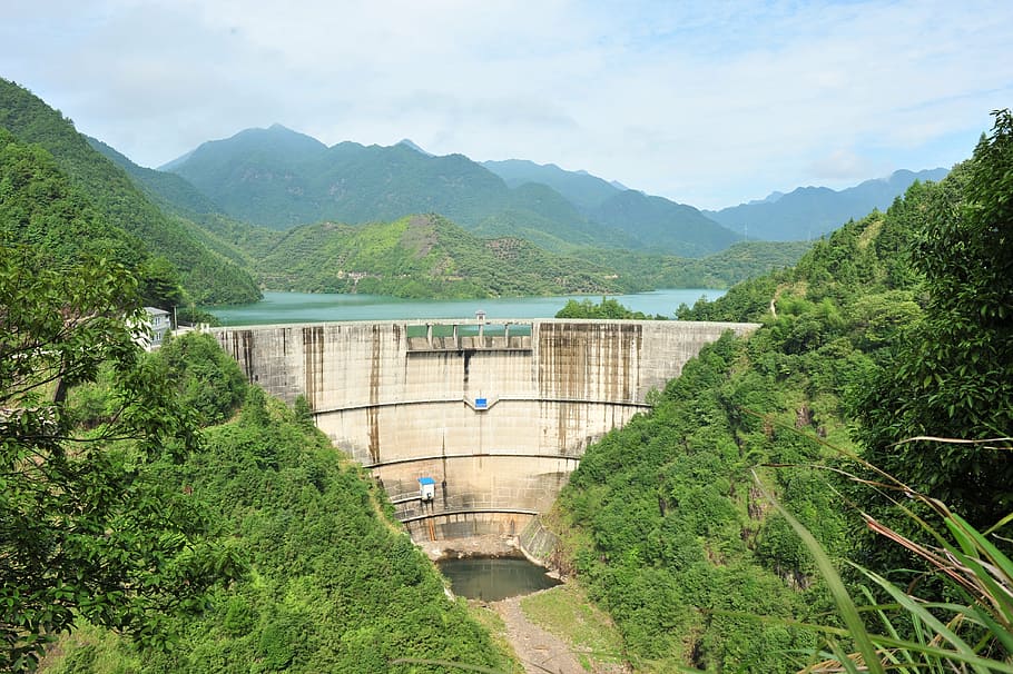 dam, reservoir, mountain, landscape, the scenery, natural beauty, river, nature, hydroelectric Power Station, hydroelectric Power