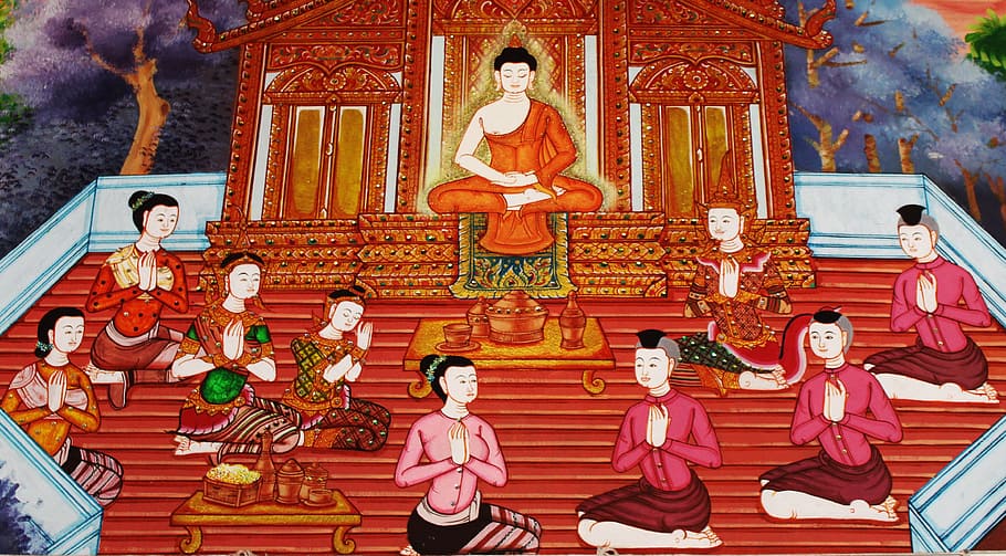 Buddha, Devotees, Worship, Buddhist, holy, temple, ancient, religion, asia, religious