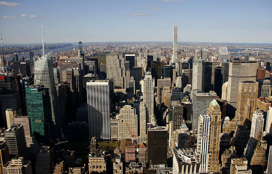 Nueva York, cielo, ciudad, urbano, Manhattan, imperio, punto de referencia, edificio, América, negocios
