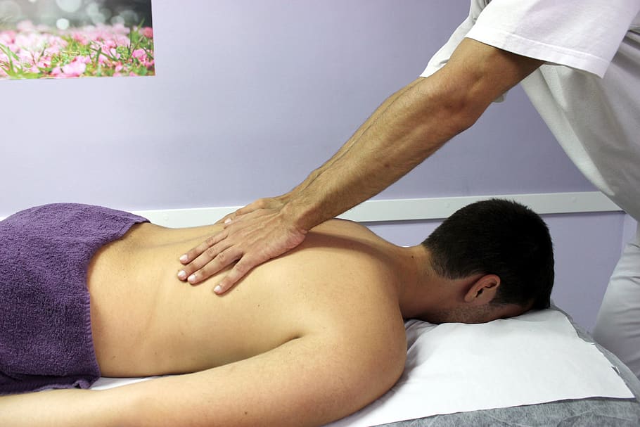wellness, osteopathy, therapies, handling, massage, back, health care, manual therapy, lying down, two people