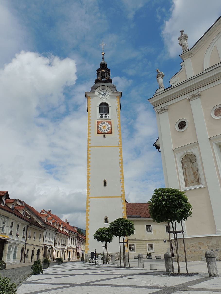 slovenia, city, kamnik, chapel, architecture, built structure, building exterior, cloud - sky, sky, building