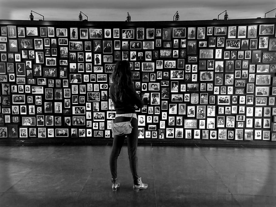 photos, retro, exhibition, auschwitz, concentration camp, reverie, sadness, reflection, wall, the museum