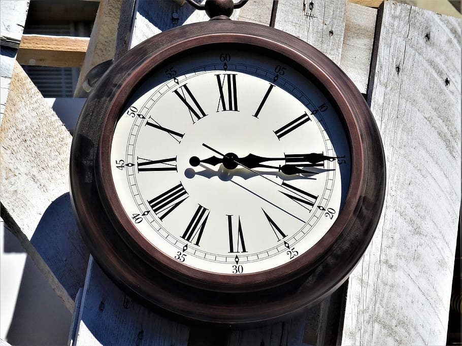 Time, Clock Face, clock, time indicating, antique, pointer, large, roman numeral, accuracy, minute hand