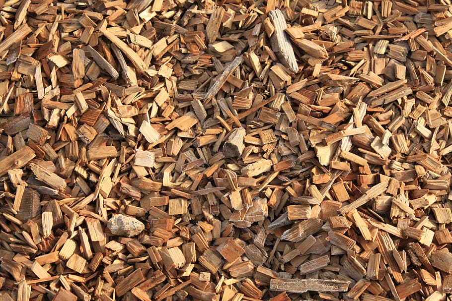 pila, lote de astillas de madera, madera, astillas, astillas de madera, picado, divisor de madera, corte de madera, macro, cierre